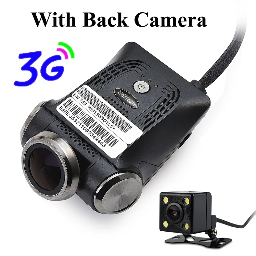 Udricare 3g мини скрытый DVR WiFi мобильный телефон онлайн-трекер GPS удаленный дисплей Воспроизведение HD 1080P заднего вида двойная камера DVR - Название цвета: With Back Camera