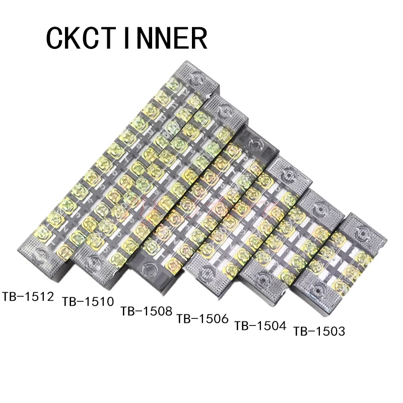 

2Pcs Dual Row Screw Terminal Block Strip 600V 15A TB-1503 / TB1504 / TB1506 / TB-1510/ TB-1512/Optional