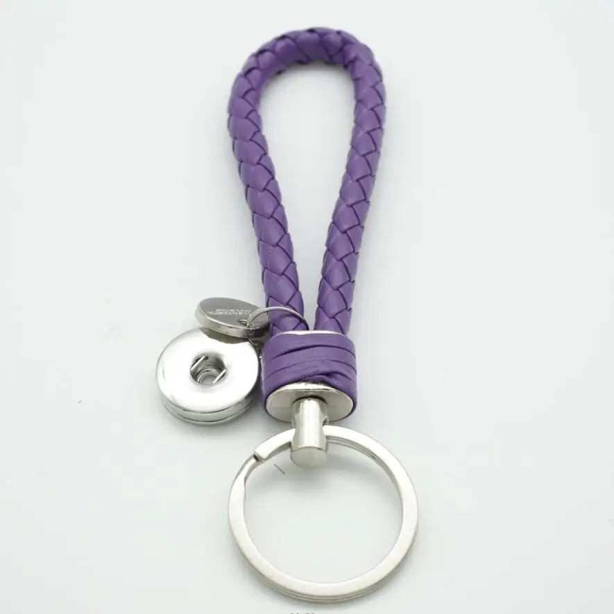 New PU Leather Snap Button Key Chains Leather Key Holder Snap Keychains