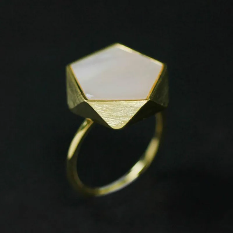 

JINSE Real 925 Sterling Silver Creative North European Style Geometric Angles Design Fine Jewelry Rings for Women Gift