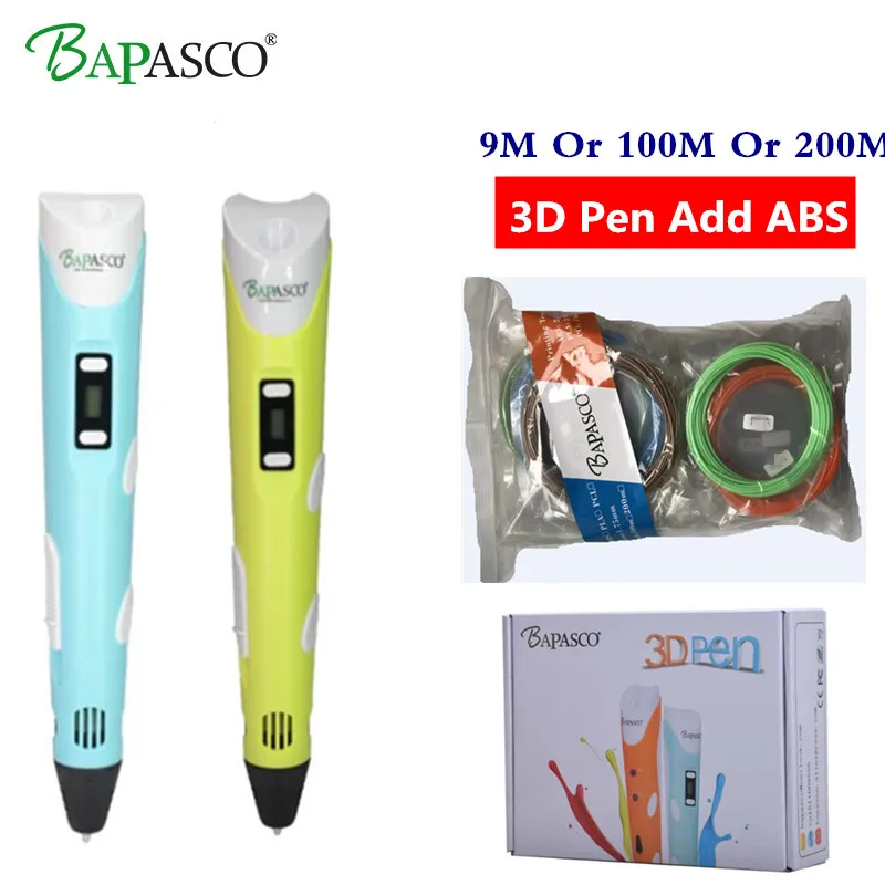 3D pens BAPASCO 2nd Generation RP-100B OLED Display DIY 3D Printer Pen With 100M Or 200M ABS Arts 3d pens For Kids Drawing Tools 3D pens BAPASCO 2nd Generation RP-100B OLED Display DIY 3D Printer Pen With 100M Or 200M ABS Arts 3d pens For Kids Drawing Tools