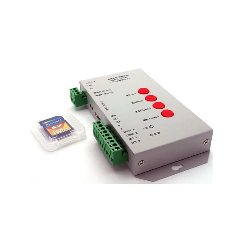 T1000S SD карты WS2801 WS2811 WS2812B LPD6803 светодиодный 2048 Пиксели контроллер DC5 ~ 24V T 1000S RGB пульт