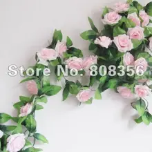 24 шт Искусственные розы камелии цветок лозы 86,6" для свадьбы рождественской вечеринки венок лоза цветы