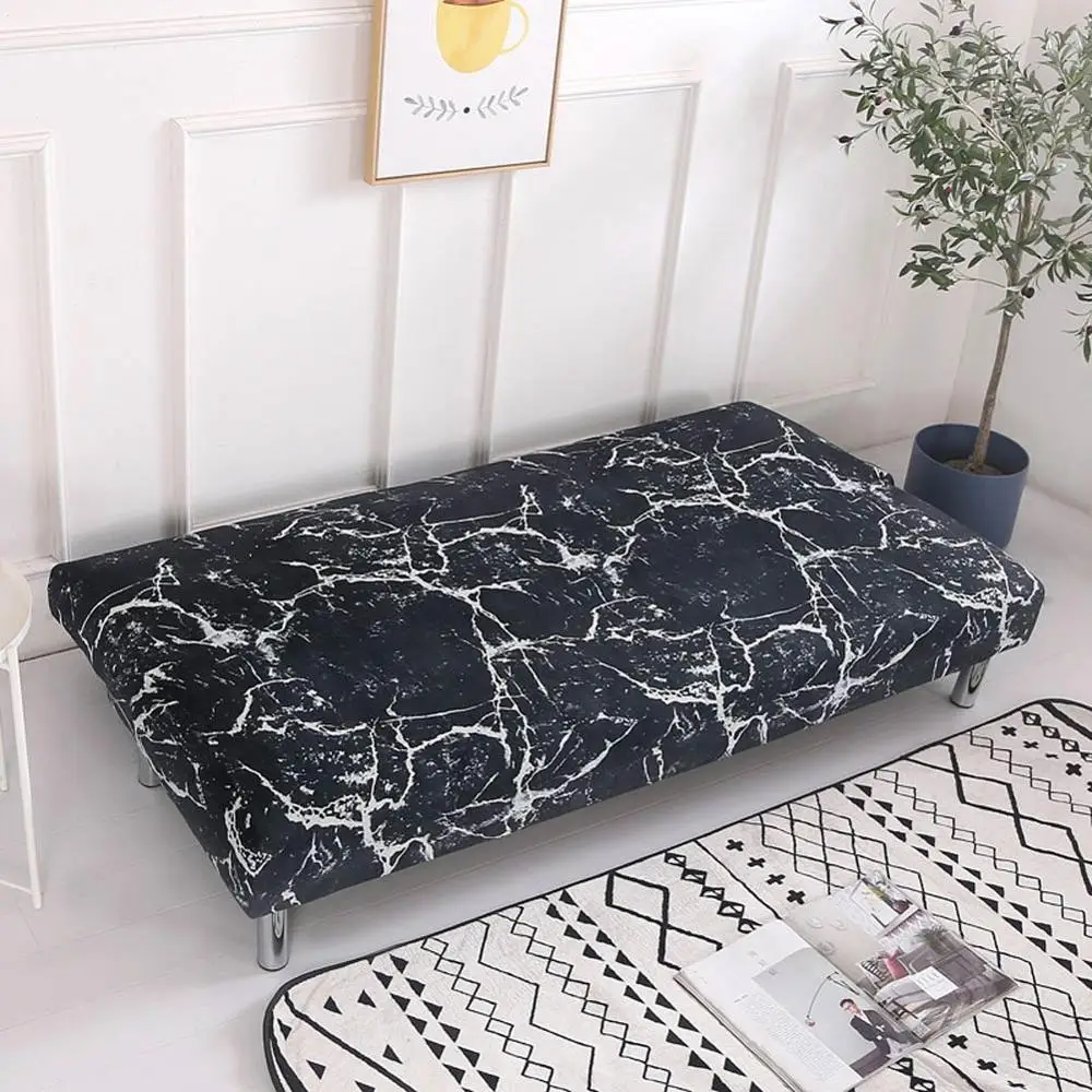 Papa&Mima Marble pattern Stretch Sectional No armrests Sofa Covers Polyester fabric Soft Slipcovers Elastic Couch Cover