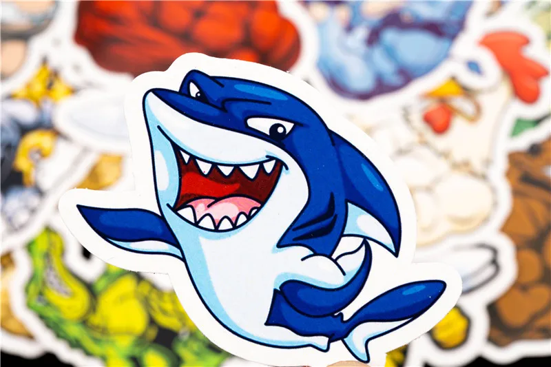 21PCS Cow Muscle Animal Cartoon Sticker Anime Graffiti Toy Sticker For Fridge Bike Laptop Luggage Guitar Skateboard Sticker (14)