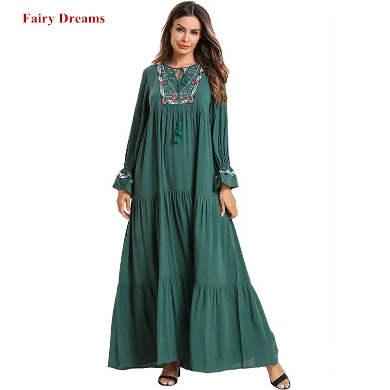 Женское мусульманское длинное платье для девочки abaya Дубай кафтан Турецкая
