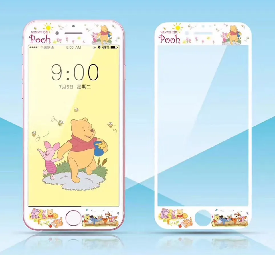 Rlenda Cinnamoroll цветы 9H твердость 3D край Полное покрытие закаленное стекло для iphone 8 6S 6 7 Plus Защитная пленка для экрана - Цвет: 109