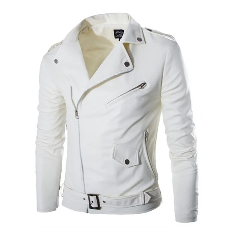 Для мужчин тонкий установлены искусственная кожа Байкер пальто куртка мотоцикла пальто Верхняя одежда M-XXXL