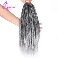 Утонченная плетеная коробка для вязания крючком косички 1" 18" 2" омбре синтетические плетеные волосы для наращивания низкотемпературное волокно черный бордовый коричневый