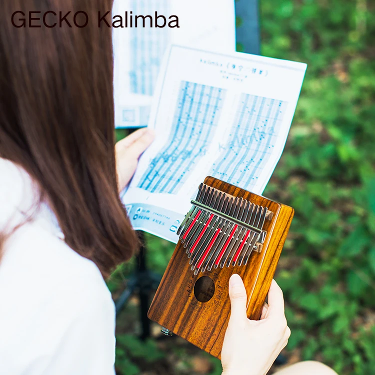 GECKO Kalimba 17 клавиш Акация(КоА) большой палец пианино и EVA высокая производительность защиты коробка, тюнинг молоток, профессиональные модели K17K