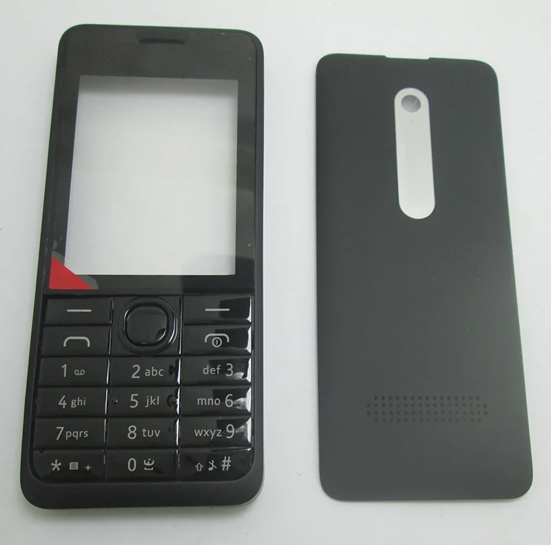 Черный классический чехол с полной крышкой для клавиатуры Nokia 301 Asha N301 и