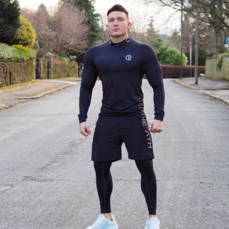 Gym Compression Sets Men sport Leggings Suit set (17)