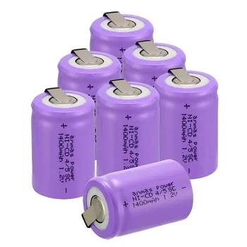 

Anmas power! 7 pcs a set high quality Ni-Cd 36g 4/5 SubC Sub C 1.2V 1400mAh Rechargeable Battery with Tab - Purple