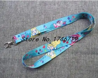 

Hot Selling 50 pcs cartoon Alice princess Key Chains Neck Strap Keys Camera ID Card Lanyard D-20