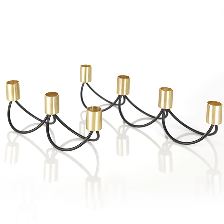 Tanie Nowoczesny ślub świecznik metalowy złoty Nordic duży żyrandol budda romantyczne światło Oud dekoracje ślubne na stoły 50ZT0020