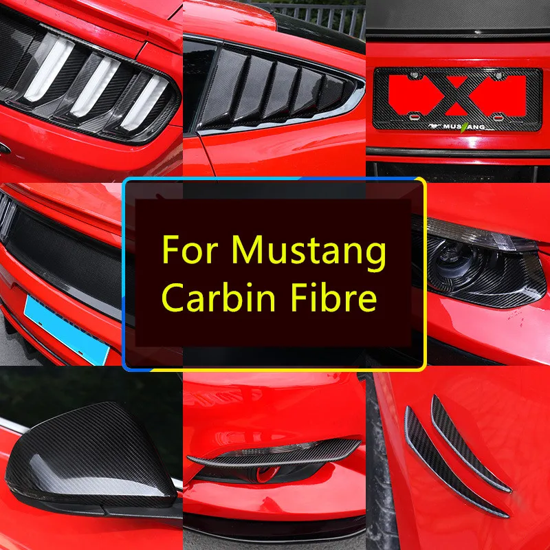 Exterior Carbin Fibre Decorated Trunk Doors Cover Moudings For Ford