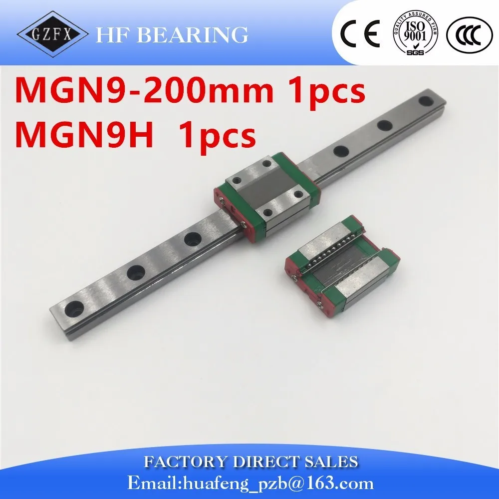 

Kossel Mini MGN9 9mm miniature linear guide MGN9 200mm linear rail way + MGN9C or MGN9H Long linear carriage for CNC X Y Z Axis