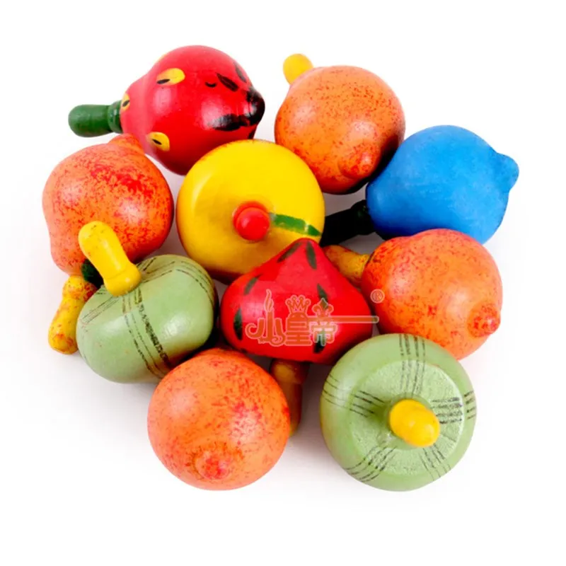 3 шт Горячие деревянные спиннинговые Топы красочные фрукты гриб гироскопические игрушки для детей Peonza Juguetes игрушка распродажа