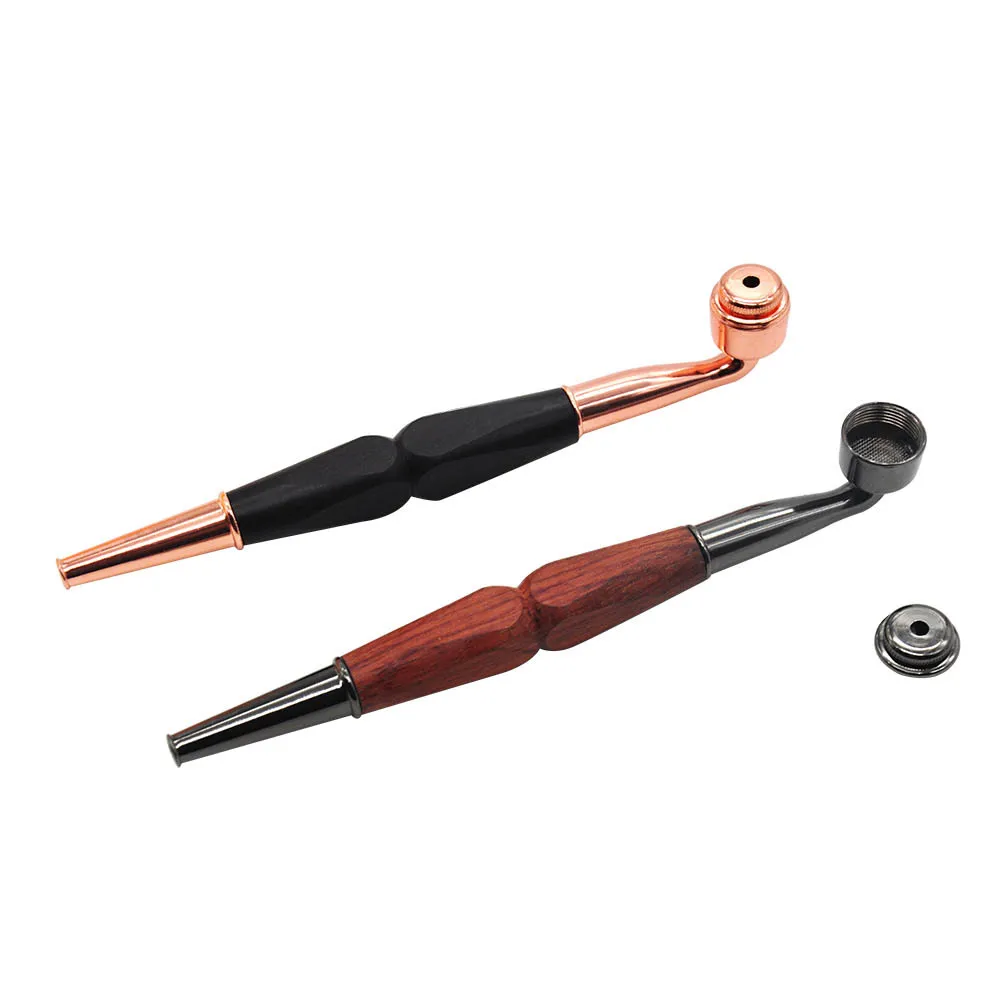

175mm New Portable three-section wooden+Metal pipe combination pipe herb Tobacco Pipe Accessories Smoking Pipe