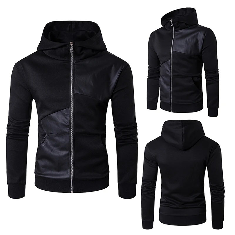 1Pcs Men's hoodies Jacket Stand collar Zippered hoodie fashionin