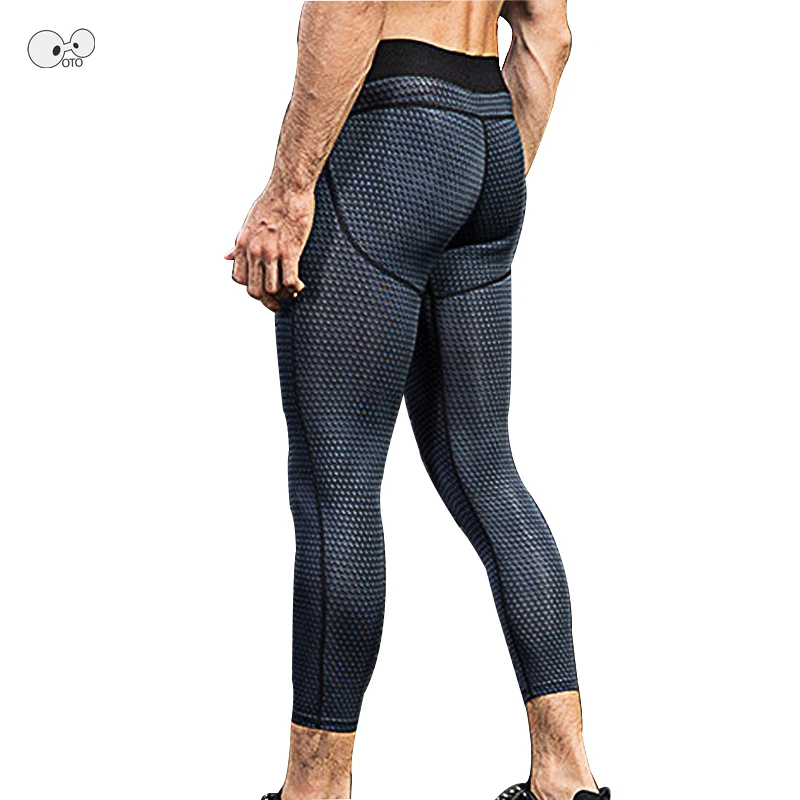 Mens Compression Tights 3//4 Pants Cropped Fitness Gym Athletic Capri Base Layers