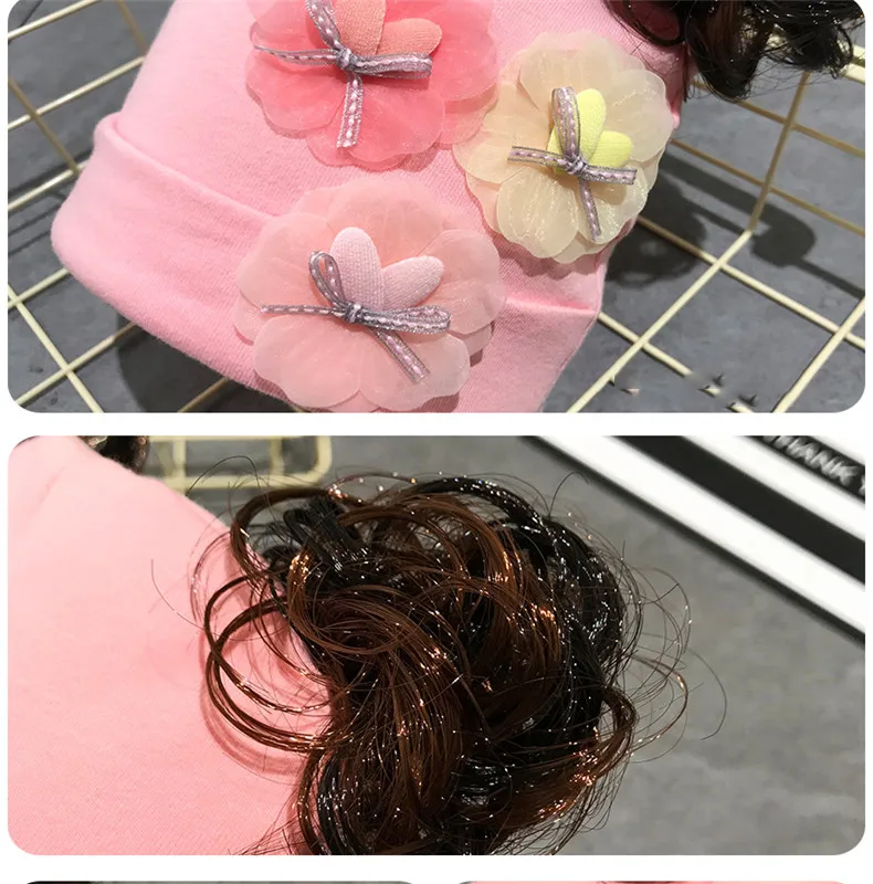 2018 New Autumn And Winter Gods Bear Baby Wig Hat Female Curly Hat Baby Cap Princess Hat Comfortable Hat ACI95 (14)