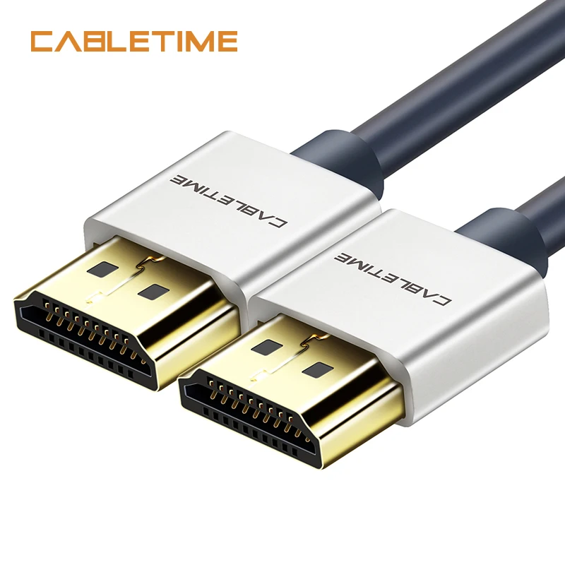 Cabletime HDMI كابل الذكور إلى الذكور الزنك سبائك HDMI إلى HDMI 2 كيلو * 4 كيلو 2.0 ضئيلة HDMI كابل ل PS3 PS4 محمول التلفزيون العارض كابل N116 Cabletime HDMI كابل الذكور إلى الذكور الزنك سبائك HDMI إلى HDMI 2 كيلو * 4 كيلو 2.0 ضئيلة HDMI كابل ل PS3 PS4 محمول التلفزيون العارض كابل N116