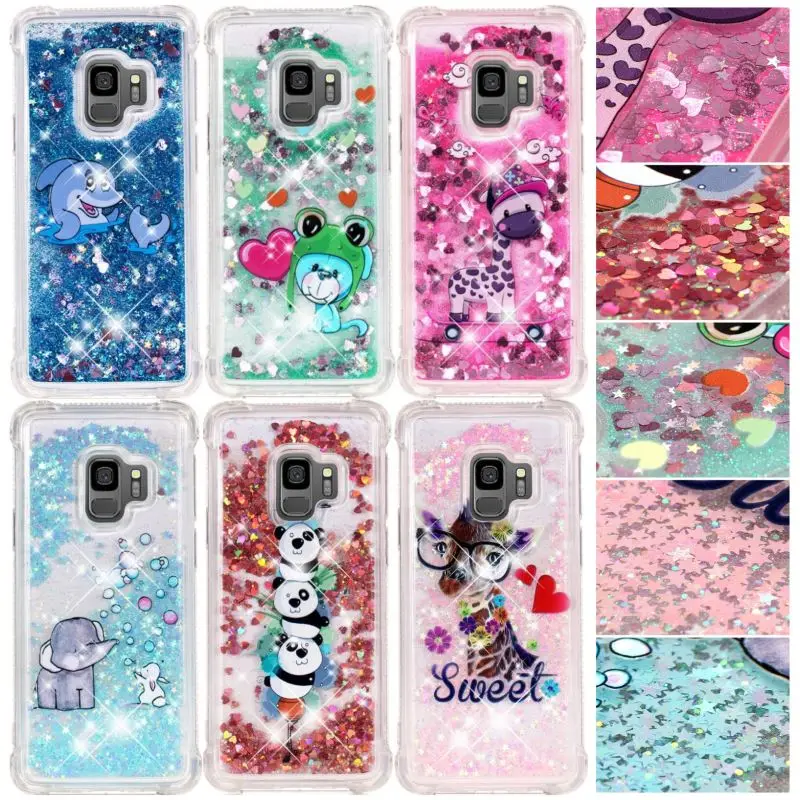 

Cute Frog Dolphin Deer Phone Case For Samsung Galaxy S9 S8 A6 A8 Plus 2018 S7 S6 EDGE Note8 Soft Cover Shining Case Capa P03G