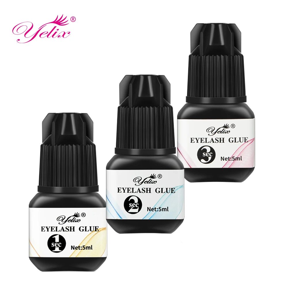 

False Eyelashes Glue -1-2-3 Second Fake Eyelash Extension Black Adhesive Gluelashes Extensions for Professionals Long lasting