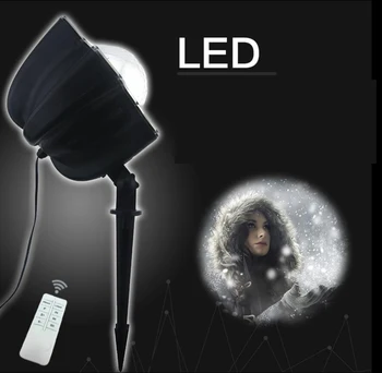 

Snowfall LED Lights Christmas waterproof Rotating Fairy Snowflake Projector Lamp with Wireless Remote EU/US plug for Xmas