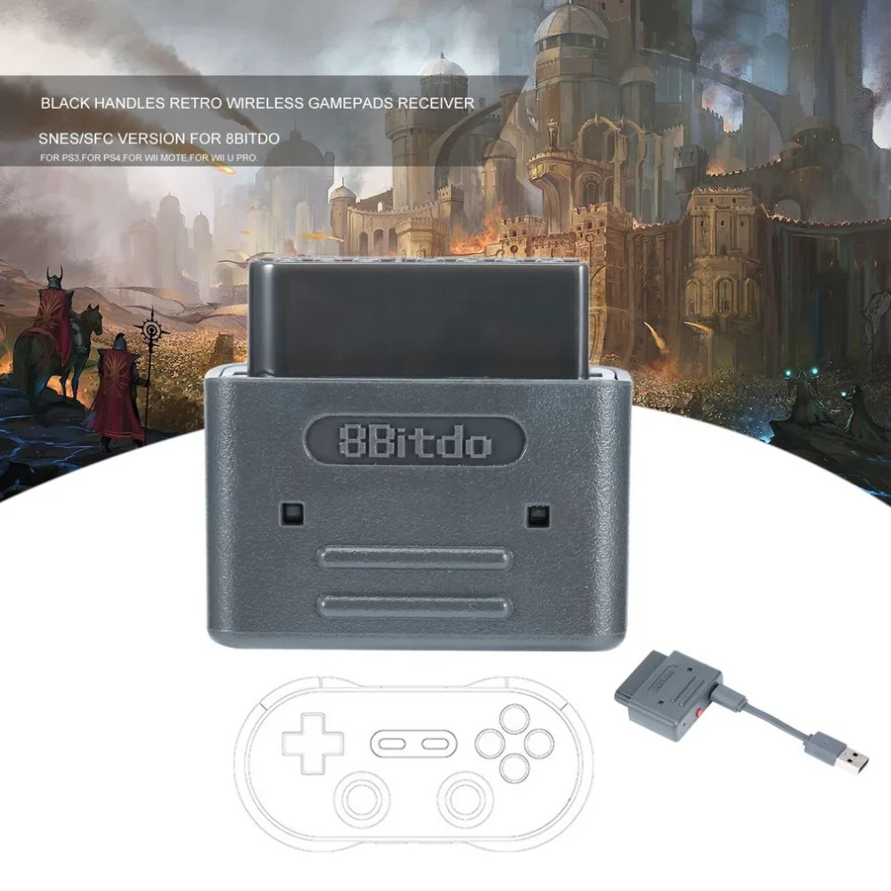 

2017 New Black Handles Retro Wireless Gamepads Receiver SNES/ for SFC Version For 8Bitdo PS3 PS4 for Wii mote for Wii U Proo