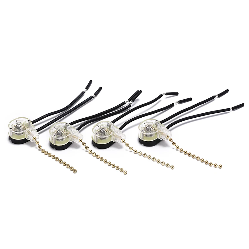 

4pcs Pull Chain Cord Switch Wall Light Pull Switch Home Ceiling Fan Lamp Universal Set Replacement Tools 125/250V
