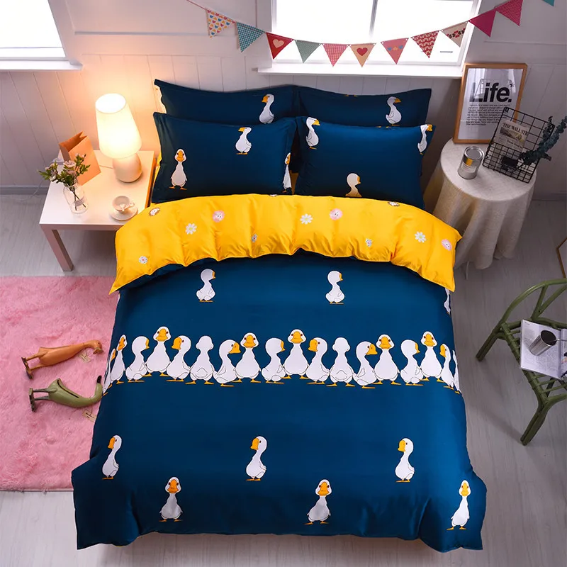 

Home Textiles 4Pcs Dark Blue Modern Style Quilt Comfortable Soft Variety Of Sizes Optional