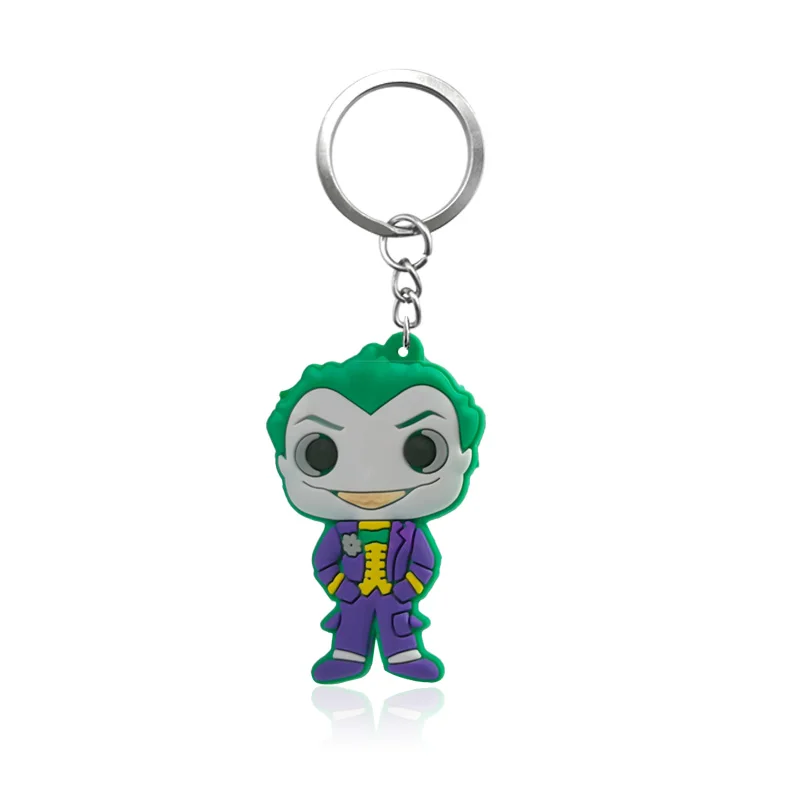 

1pcs Joker Action Figure Key Chain Anime Key Ring Cool Superhero Keychain Fashion Key Holder Kids Gift Party Favor