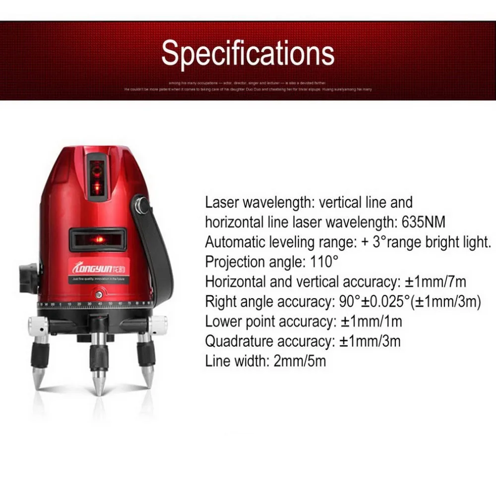 L6000100 3 линии 4 точки открытый лазерный уровень самонивелирующийся 360 вертикальный и горизонтальный наклон Lazer уровень штатив