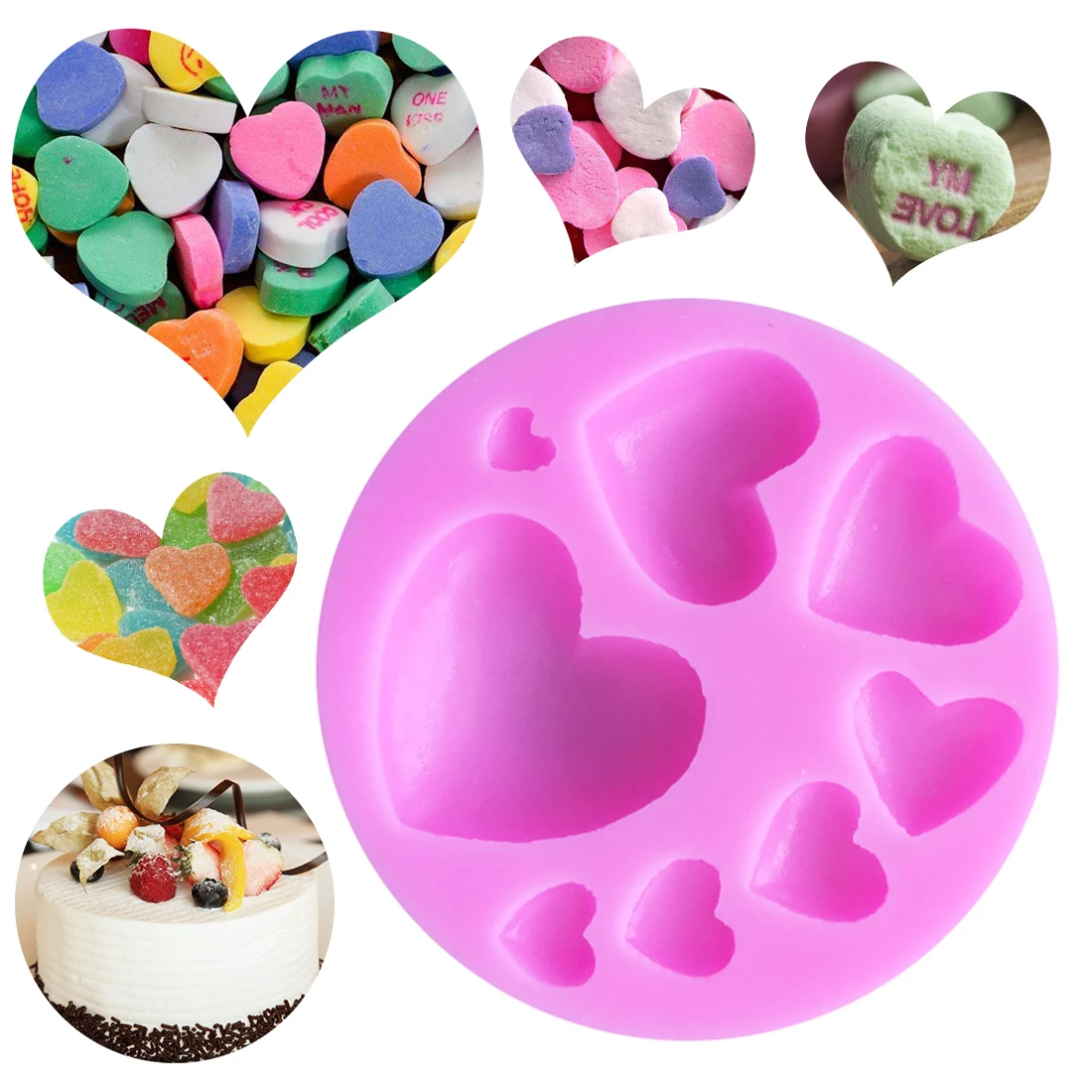 

Silicone Mold 8 Holes Heart Shape Chocolate Soap Mold Cake Stencils Kitchen Pastry DIY Tools Cake Decorating Tools 1PC