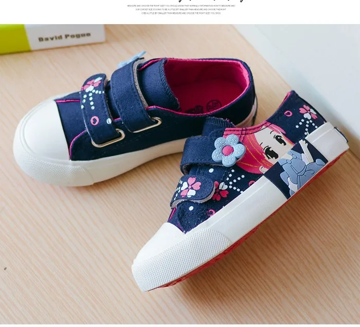 2016 New  Fashion Princess Girls Shoes Canvas Rubber Children Shoes Autumn Spring Pink Rose White Cute Cartoon Girls Sneakers 462s (13)