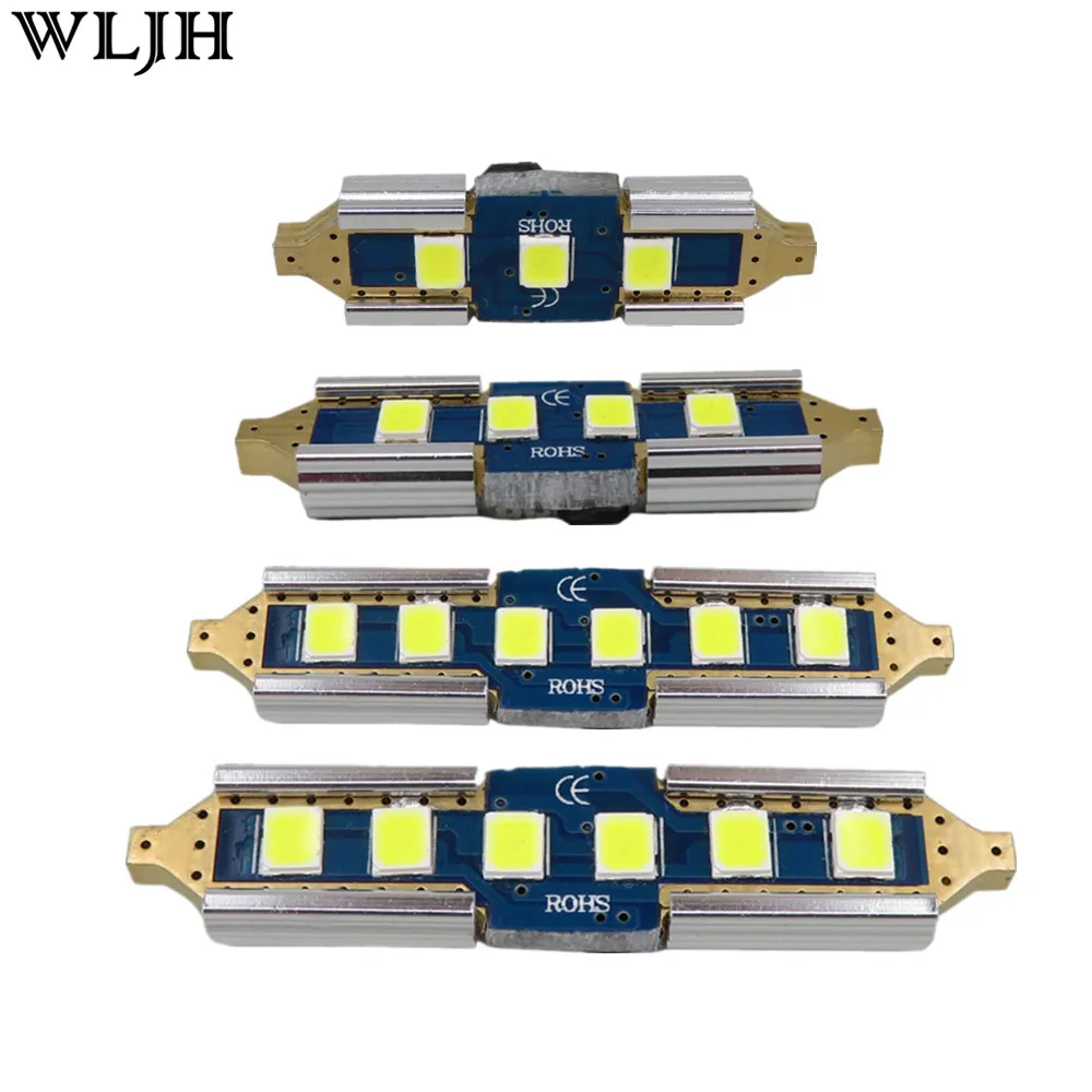 WLJH 2x Canbus без ошибок 12В 24В автомобильная светодиодная лампа 31 мм 36 39 41 3030 SMD DE3175 C5W C10W