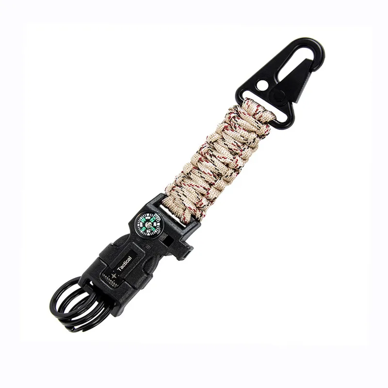 Outdoor Camping Paracord Tactical Umbrella Hiking Rope Hook Olecranon Molle Hook Survival Gear EDC Military Nylon Keychain Clasp (1)