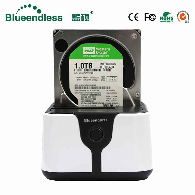 Blueendless Sata USB 3,0 чехол hd externo 2 bay чехол hd Dual hdd чехол sata к usb футляр для внешнего жесткого диска hdd док-станция