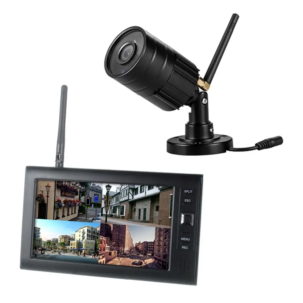 

Wireless 4CH Digital Wireless Camera and DVR system 7 inch TFT LCD Monitor with Integrated Video Recorder