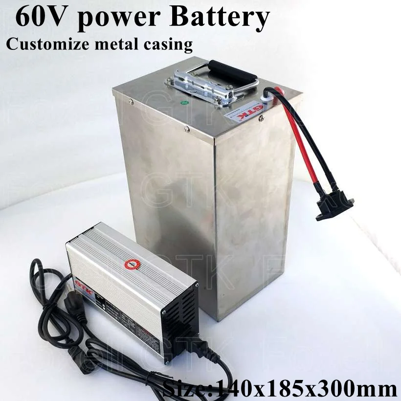 Metal shell 60v 30ah Scooter 2000W Lithium battery 60v 30ah 50A BMS 3000w ATV EV cart Motor tricycles race rush bike + charger (4)