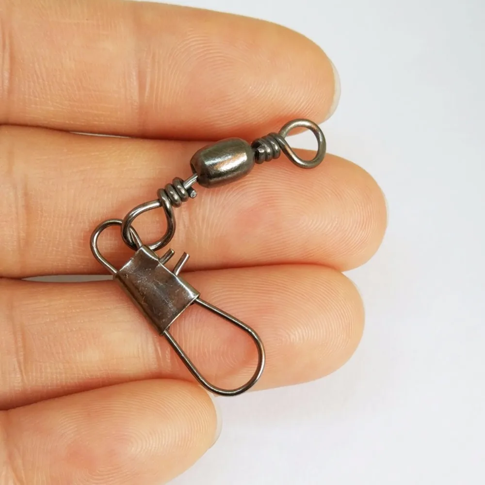 FISHING LURE TACKLE BAIT 200 pcs//KIT// BASS BARREL SWIVEL WITH INTERLOCK SNAP