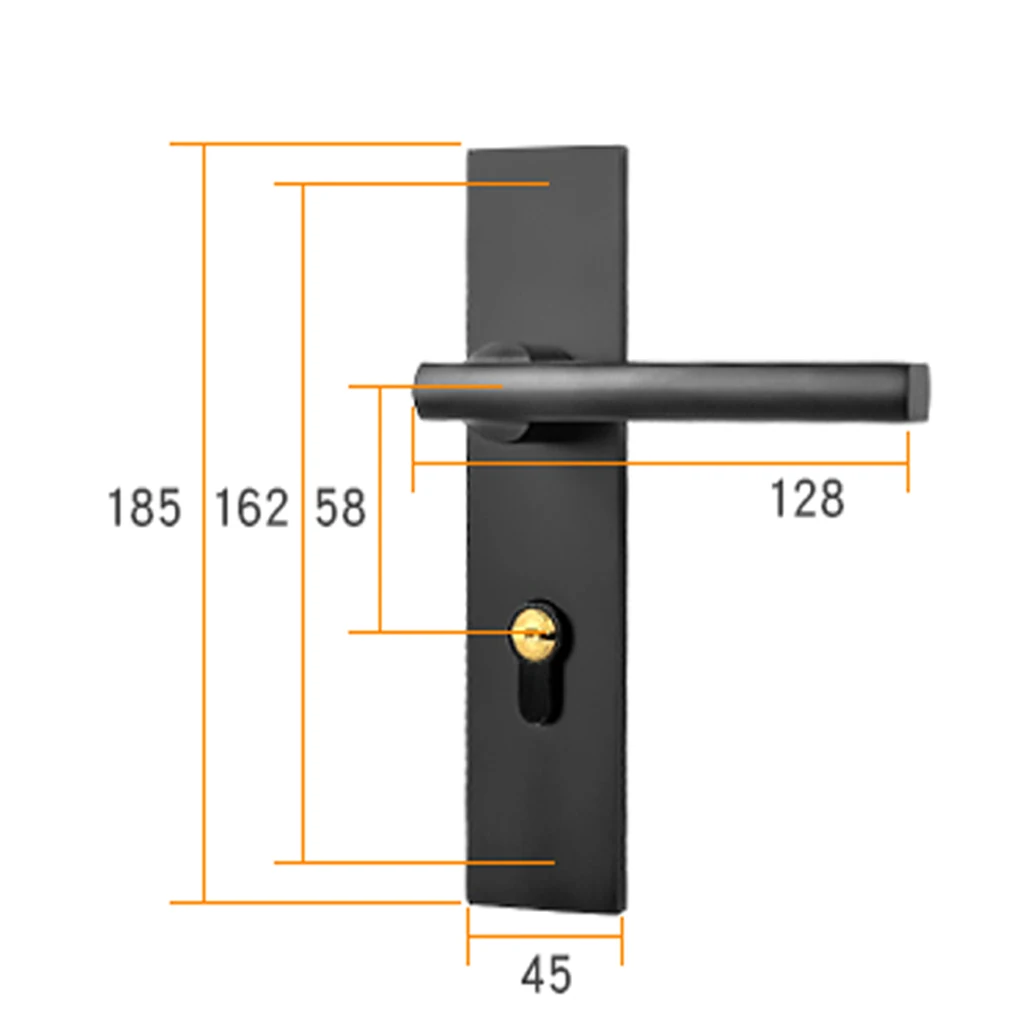 Door Handle Lock Front Back Lever Lock Bathroom Bedroom Door Handles #1