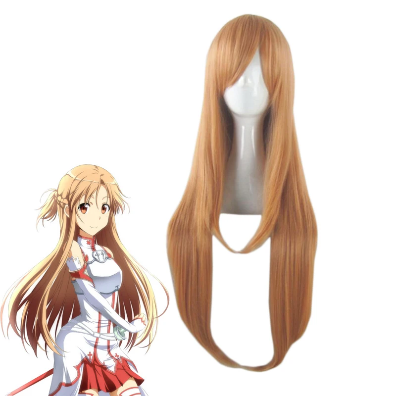 

Anime Sword Art Online Yuuki Asuna Long Wig Cosplay Costume SAO Yuki Asuna Women Synthetic Hair Halloween Party Wigs