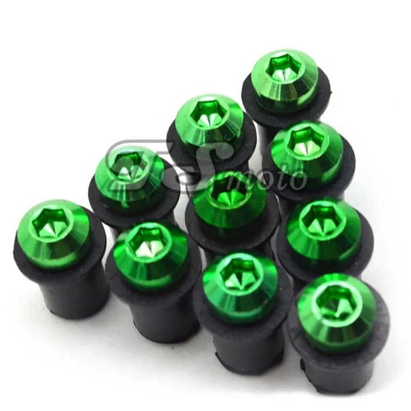 

10 pcs motorcycles Accessories CNC Windshield Spike Bolts Screws M5 Nuts For Kawasaki VERSYS 650 650cc 2006 2007 2008 06 07 08