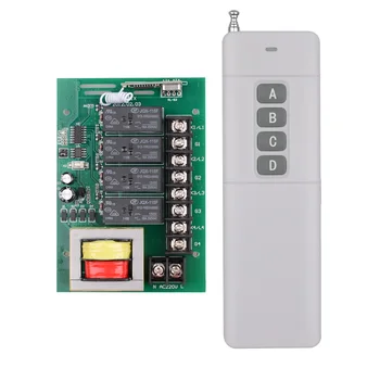 

Input 220V Output 220V Receiver 4CH 500-3000M Long Distance Transmitter Wireless Remote Control Switch For Water Pump Motor