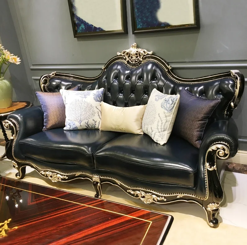 Baroque Royal Palace Tufted High Back Sofa Handcrafted Curve Baroque Royal Palace Tufted High Back