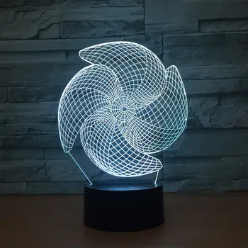 

7 color Windmill touch led night light 3D visual lamp 1305