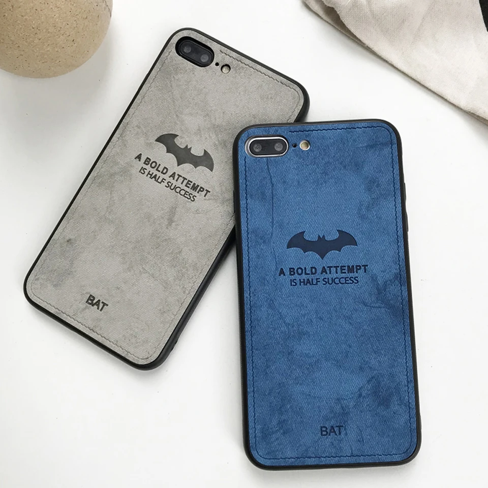 

Fabric Vintage Bat Case For iphone XS MAX XR X SE 5 5s 6 6s 7 8 Plus Samsung Note 9 S9 S8 S7 Edge Leather Skin Cloth Art Cover
